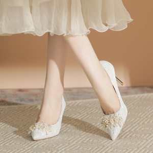 New Women High Heels Shoes Female PU Leather <strong>Pumps</strong> Sandals Sexy Party Office Lady Banquet Shoes Fashion Comfortable Simple - Product Image 4