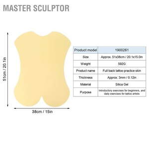 Piel de Práctica para Tatuajes de Espalda Completa, Ampliada, de Doble Cara, de Silicona Suave, para Principiantes - Product Image 5
