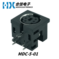 Connecteur Circulaire HX Factory Direct MDC-5PIN Mini Din Femelle Vertical Série MDC Prise de Connexion Din à Terminal Circulaire