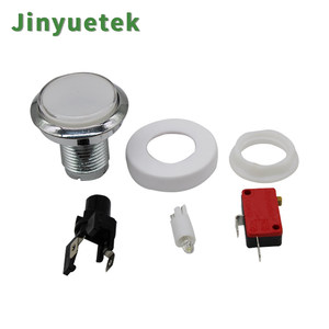 Bouton poussoir d'arcade momentané rond en plastique plaqué argent de 45 mm, prix de gros JY, modèle PB-45R, pour machines distributrices - Product Image 3