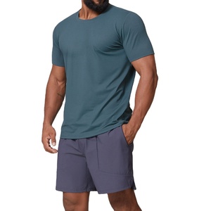 เสื้อยืดออกกำลังกายแขนสั้นผ้าโพลีเอสเตอร์ผสมสแปนเด็กซ์ แห้งเร็ว สำหรับวิ่ง ฟิตเนส ยิม ใส่สบาย รับสกรีนโลโก้ตามแบบ - Product Image 2