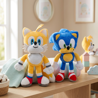 Peluche Sonic de dessin animé, jouet en peluche doux, poupée en coton PP, figurine câlinable pour enfants et collectionneurs, ornement en peluche