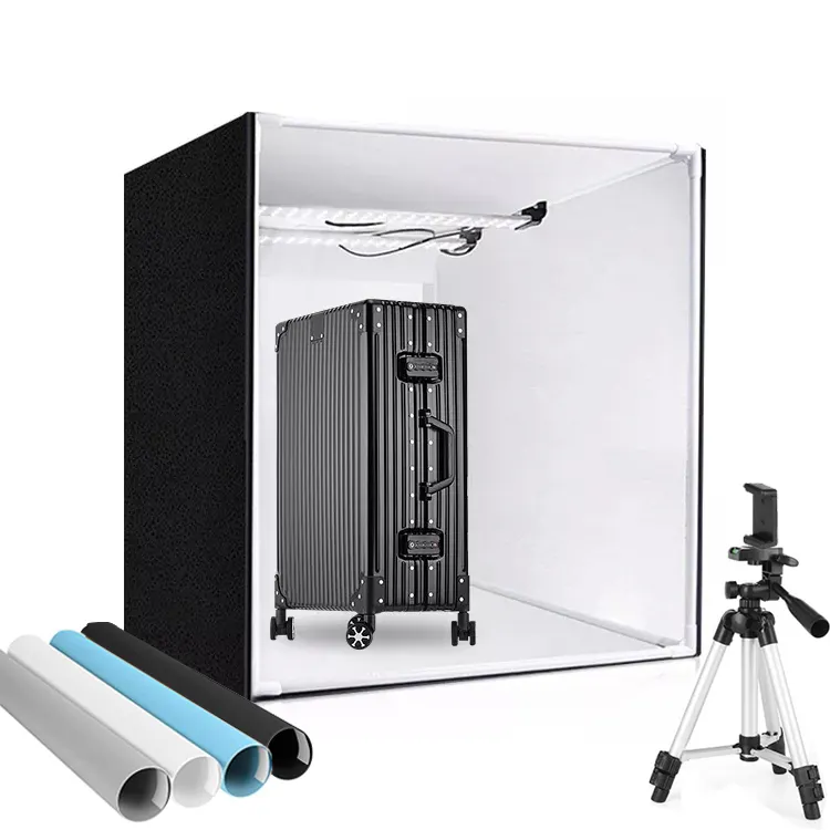 Hộp Mềm 120Cm Hộp Đèn LED Hộp Chụp Ảnh Studio Với 4 Phông Nền Lều Chụp Softbox Chuyên Nghiệp