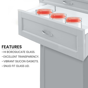 Microwavable Glass Food <b>Storage</b> <b>Jars</b> with Silicone Lids Modern Design <b>for</b> <b>Kitchen</b> & Party Use - Product Image 4
