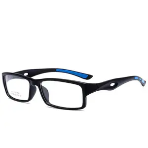 TR90 kacamata silikon anti selip, kacamata olahraga bingkai persegi nyaman, pelek sempit, kacamata silikon anti selip