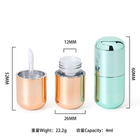 Vente en gros Mini capsule mignonne de 4ml Bouteille de teinte pour les lèvres Conteneur cosmétique de marque privée de forme ronde Tube de brillant à lèvres en vrac