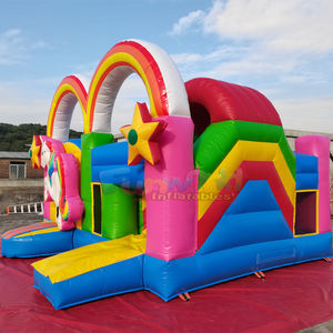 Castillo inflable comercial con forma de unicornio, con tobogán, para fiestas infantiles, brincolín inflable. - Product Image 2