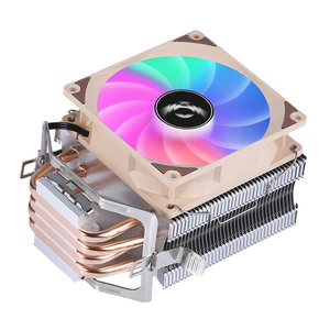 QiuzAim 4 أنبوب حرارة هادئ 3/4Pin LED لون فاتح مبرد نحاسي وحدة معالجة مركزية مبرد هواء متوافق مع غرفة التبريد lga1600 12V RGB - Product Image 5