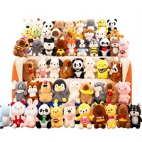 Assortiment de jouets en peluche mixtes 23 cm, figurines d'animaux en peluche douces, rembourrées en coton PP, vente en gros, logo personnalisé