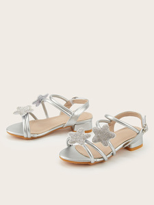 Sandali con Tacco Alto per Bambine, Nuova Collezione Primavera 2026, Tacco Grosso con Diamanti e Stelle, Moda Casual - Product Image 5