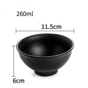 Mangkuk Melamin Kapasitas Berbeda A5 Kualitas Bagus Mangkuk Plastik Hitam Dapat Digunakan Kembali untuk Dapur - Product Image 3