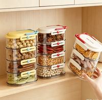 Récipient de stockage alimentaire hermétique transparent empilable, pot en plastique scellé pour céréales, noix, épices, légumes, organisateur de cuisine