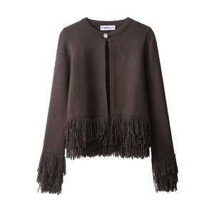 Cardigã Feminino Forrado de Lã com Botões e Estampa Floral, Novo Estilo Europeu-Americano Outono 2025 para Comércio Exterior Transfronteiriço - Product Image 2