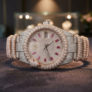 Luxury Unisex Men's Diamond Moissanite Encrusted Alloy <b>Case</b> 41mm Dial Sapphire Crystal ETA Quartz <b>Watch</b> Buckle Analog-Digital - Product Image 1
