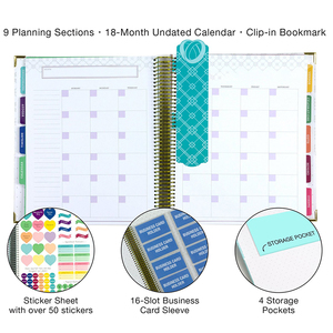 Custom Luxury Promotional Notebooks Subject Single Coil Bound Life Wedding Pocket <strong>Planner</strong> Notebook <strong>Journal</strong> Project for <strong>Men</strong> - Product Image 3