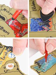 تصميم مخصص طبعة فاخرة خريطة السفر خدش رقائق الذهب للعالم الولايات المتحدة الأمريكية أوروبا اليابان كوريا تايلاند خريطة الصفر ملصق - Product Image 4