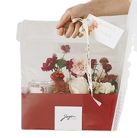Caja de flores rosas de terciopelo de gamuza con logotipo personalizado de lujo de fábrica Laminación mate y grabado en relieve Embalaje ecológico para sombreros