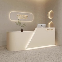 Réception de marché moderne personnalisée, comptoir de réception blanc pour spa