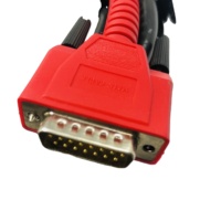 Conector OBD2 personalizado de fábrica, doble rojo, rosca externa de 15 Pines, arnés de Cable de diagnóstico de coche Universal de PVC, máquinas para automóviles