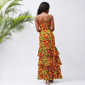 Vente Chaude Robe Sexy sans Manches Motif Kente Robe de Soirée Élégante <span class=keywords><strong>Africaine</strong></span> Imprimé <span class=keywords><strong>Wax</strong></span> Décontractée pour Femmes Vêtements - Product Image 5