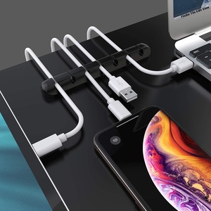 3 khe cắm và 5 khe cắm tự dính Silicone Cable chủ <span class=keywords><strong>Clips</strong></span> quản lý dây tổ chức cho Máy tính để bàn USB sạc chuột dây - Product Image 3