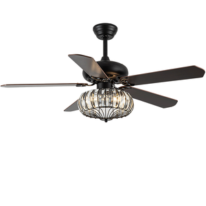 Ventilador de control remoto de conversión moderna de bajo ruido Lámpara integrada Araña Ventilador de cristal Ventilador de techo Luz - Product Image 2