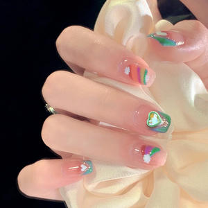 <span class=keywords><strong>Petit</strong></span> <span class=keywords><strong>Macaron</strong></span> japonais frais et adorable couleur en forme de cœur Rectangle strass pierres précieuses peinture en aérosol accessoires pour ongles - Product Image 4