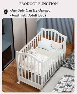 <span class=keywords><strong>Lettino</strong></span> Multifunzionale per Neonati con Cassetto Portaoggetti, 3 Altezze Regolabili, Letto Annesso per Spazi Ristretti - Product Image 3