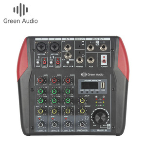 GAX-MU4 <span class=keywords><strong>dj</strong></span> audio mixer Support BT Monitor 48V Power for Karaoke Party - Product Image 1