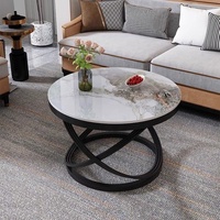 Table Basse Moderne Durable en Dalle de Pierre et Acier Inoxydable, Personnalisable en Gros, pour Salon et Ameublement Domestique
