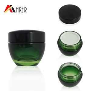 15 ml 50 ml de luxe vert dégradé en verre cosmétique pot de crème avec couvercle à vis noir et intérieur casquette - Product Image 6