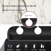 Clips organisateurs de câbles en silicone flexibles et réutilisables à 1-5 trous pour la gestion de divers câbles, noirs, auto-adhésifs pour câbles de données