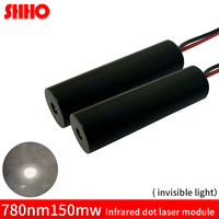 780nm 150mw réglable infrarouge laser à point module d'aluminium de qualité industrielle CS jeu tête laser vue IR point focalisation laser module