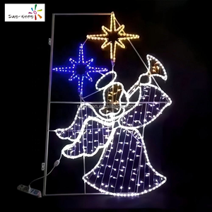 Decoraciones navideñas comerciales, árbol de Navidad LED bidimensional con ángel, farola de calle. - Product Image 5