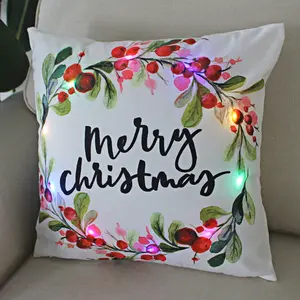 Новый дизайн Рождественский домашний диван автомобиль светодиодное освещение декоративная наволочка короткая плюшевая светящаяся наволочка