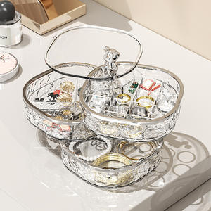 Scatola Portaoggetti di Lusso Trasparente Multistrato con Design Quadrato, Coperchio Girevole e Facile Accesso - Product Image 1