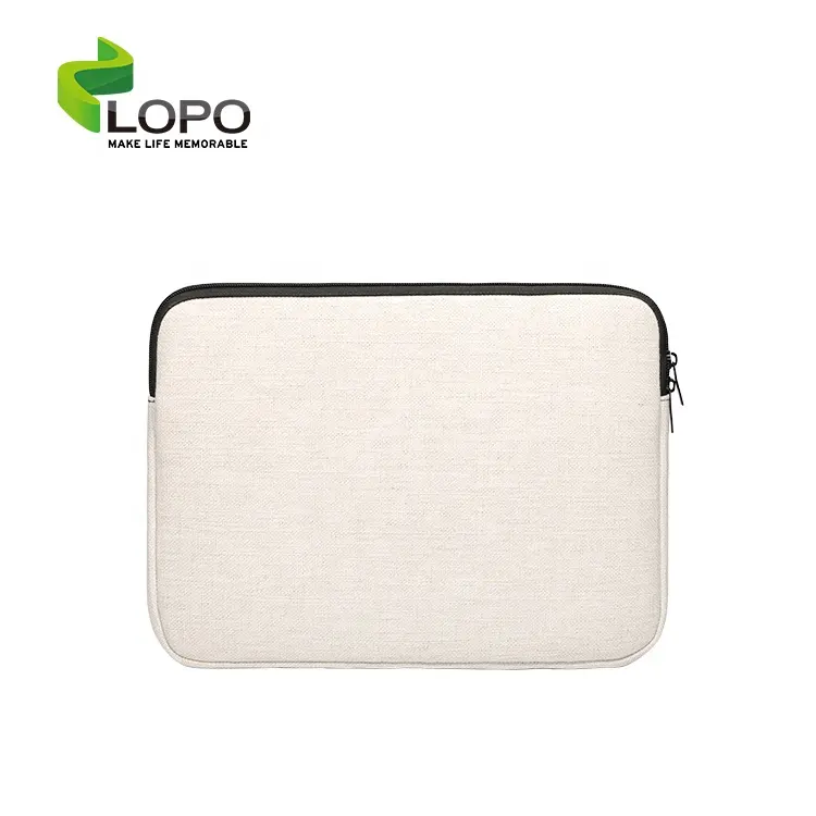UK Warehouse Wholesale Sublimation Textile Blanks Linen Laptop Bag Slim Protective Cover Case Tablet Sleeve for Pad Pro 13 inch