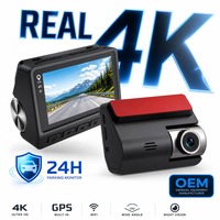 Caméra embarquée intelligente 4K avant 1080P arrière, enregistreur vidéo numérique automatique avec Wi-Fi intégré, GPS, super condensateur, flux TS, surveillance de stationnement 24H