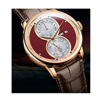 Montres mécaniques en acier pour hommes, avec calendrier complet et affichage 24 heures, conçues et fabriquées en usine en série, pour marque privée