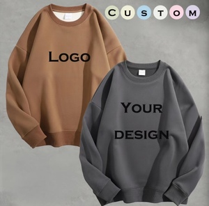 Sudadera con Logotipo Personalizado, Unisex, Cuello Redondo, Oversize, Color Sólido, Tejido de Algodón, Transpirable, Diseño Casual de Otoño - Product Image 1