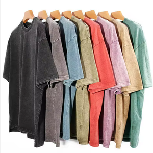 Camisetas FLOWORA con Logotipo Personalizado, 270 GSM, Manga Corta, Lisas, Estilo Vintage, Lavado Ácido, Batik, para Hombre, Impresión por Transferencia de Calor - Product Image 1