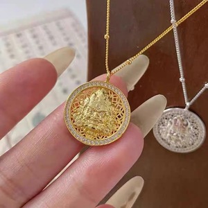 Collar de Plata Pura S925 con Baño de Oro y Diamantes Incrustados, Estilo Nacional, para Hombre y Mujer, Cadena de Suerte para Suéter - Product Image 1