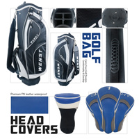 Ensemble de clubs de golf noirs personnalisés avec logo OEM - Finition mate anti-reflet forgée - Accessoires complets pour marque privée