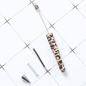Bolígrafos de Plástico Duraderos con Cuentas DIY - Bolígrafos Creativos Hechos a Mano con Estampado de Leopardo, Floral y Vaca, Serigrafiados, Regalos Divertidos y Personalizados - Product Image 4