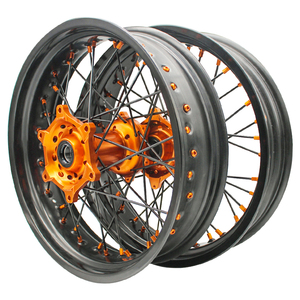 MOQ 1 ensemble, jantes de moto en alliage d'aluminium haute performance <span class=keywords><strong>EXC</strong></span> <span class=keywords><strong>300</strong></span>, <span class=keywords><strong>supermotard</strong></span>, 17 pouces, jantes <span class=keywords><strong>supermotard</strong></span> pour KTM - Product Image 3