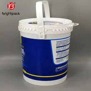 Printed Paint Bucket Plastic Round 20 30 Liter Custom Printed Paint Buckets For Sale