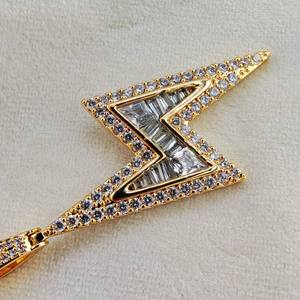 Gioielli Hip Hop in Rame, Bigiotteria Placcata Oro Resistente all'Appannamento e Impermeabile, Collana con Ciondolo in Zircone, Accessori Uomo - Product Image 4