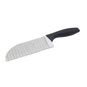 Cuchillo de acero inoxidable multifuncional para freír verduras y patatas fritas, Cortador manual de patatas fritas