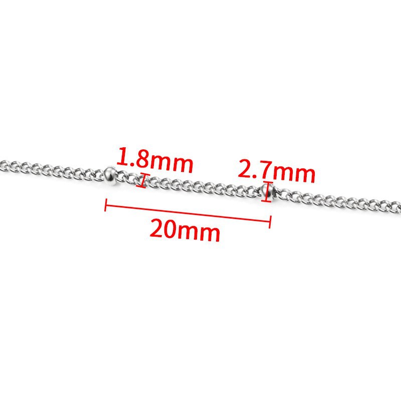 Steel color 1.8mm beads 2.8mm