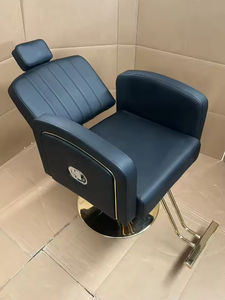 Sillón de Barbería Moderno, Silla de Estilismo para Salón, Cuero PU, Bomba Hidráulica, Base Redonda de Metal, Mueble para Corte de Cabello - Product Image 3